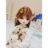 WELLVEUS 30cm Doll 1/6 BJD Girl Doll Full Set Eyes Face Makeup Wig Hair Dress Shoes Toy