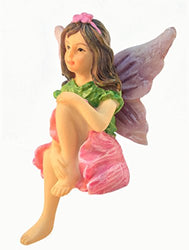GlitZGlam Emma The Sitting Garden Fairy – a Miniature Fairy Statue for Your Fairy Garden