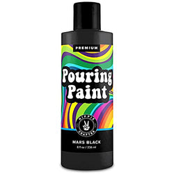Black Pouring Paint Acrylic Pouring for Pour Art and Flow Painting 8oz 236 ml Bottle Mars Black