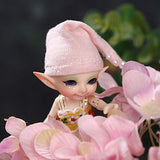 Realpuki Pupu Fairyland FL N Doll 1/13 Pink Smile Elves Toys for Girl Tiny Resin Jointed Doll White Skin Nude Doll No Face Up