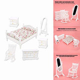 iLAZ 1:12 Scale Dollhouse Furniture Miniature Bedroom Complete Set 6pcs for Doll House, Miniature Accessory Kids Pretend Toy, Creative Birthday Handcraft Gift