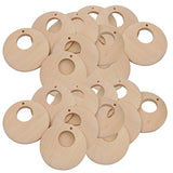 Baosity 50pcs Wood DIY Pendants Wooden Teether Art Crafts Unfinished Unpainted 40mm