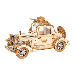 Rolife Build Your Own 3D Wooden Assembly Puzzle Wood Craft Kit Model, Gifts Kids Adults(Vintage Car)