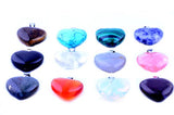 Heart Pendants 20pcs Small Love 0.63inch Charms Crystal Heading Chakra Stone Pendants for