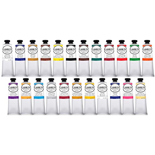 Jerry's Artarama Gamblin Artist Oil Color Paint - Professional Curated Collection of 24 Assorted Colors - 37ml Tubes