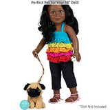 Adora Amazing Pets “Preston the Brown Pug” – 18” Doll Accessory includes 4.5" Dog, Dog Bed, Collar, Leash, Ball, Wooden Bowl and Bone (Amazon Exclusive)