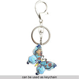 Luckeyui Blue Large Butterfly Pendant Necklaces for Girls Unique Insect Charm Jewelry Gift