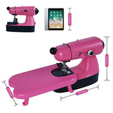 Flying Banana Mini Sewing Machine for Beginners, Girls Sewing Machine Ages 8-12 Kids, Pink Sewing Machine Lightweight Small Electric Maquina De Coser with Extension Table, LED Light