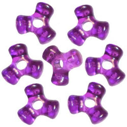Dark Amethyst Tri-Shaped Transparent Beads (1,000 Beads) by CraftKitsAndSupplies