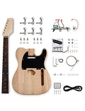 Bogart DIY Electric Guitar Kits Tele Style Beginner Kits 6 String Right Handed with Ash Body Hard Maple Neck Rosewood Fingerboard Chrome Hardware Build Your Own Guitar., Natural, DIY STL 120-Ash