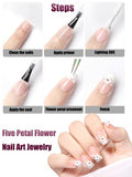 3D Flowers Nail Art Charm Rhinestones, HOINCO Crystal Bear Shaped Rhinestones Acrylic Butterfly Charms Set with Pearl Golden Silver Caviar Beads Glitter Nail Design Jewelry Women DIY Decoration