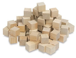 Wooden Cubes 3/4” Inch - Box of 500 Unfinished Wooden Blocks | Math Wood Square Blocks - For Puzzle