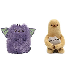 GUND Pusheen Dragon Pip Plush, 6 in & Pusheen with Sloth Plush Stuffed Animal, Set of 2, Multicolor, 13"