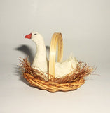 Goose in the basket. Dollhouse miniature 1:12
