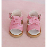 BJD Shoes 1/6 4.8cm Canvas Fashion Mini Toy Lace Sandals Shoes for BJD Dolls Linachouchou SM Napi Doll Luodoll WX6-24 Pink