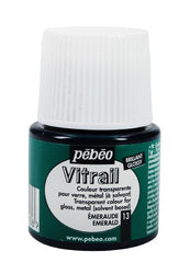 Pebeo 050-013CAN Vitrail Stained Glass Effect Glass Paint 45-Milliliter Bottle, Emerald