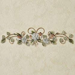 Touch of Class Flowering Charm Wall Topper - Metal - Pink, Gray, Green, Taupe, Gold - Flowers Sculpture for Bedroom, Bathroom, Living Room, Dining Room, Office, Entryway, Foyer