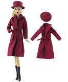 Doll Clothes, 5 Outfits Autumn Dresses Windbreaker Hat for 11.5 Inch Dolls Accessories Random Style