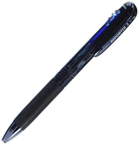 Tombow 3 Colors Ballpoint Pen, Reporter 3, Black, Red, Blue, Smoke Body (BC-TRC12)
