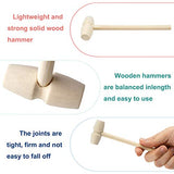 30 Pcs Mini Wooden Hammer for Chocolate, Seafood Parties, Jewelry Making, Leather Crafts, Easter Eggs Hammer and Other Mini Mallet