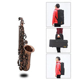 ammoon Antique Finish Bend Eb E-flat Alto Saxophone Sax Shell Key Carve Pattern with Case Gloves Cleaning Cloth Straps Brush (Style 2)