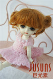 JD406 5-6'' 13-15CM Twin Buns Mohair BJD wigs 1/8 Lati yellow BJD doll accessories (Ginger)