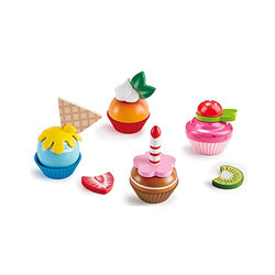 Hape Cupcakes | Colorful Wooden Cupcakes, Children’S Pretend Play Food Kitchen Toy