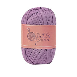 M-S Thick Knitting Yarn, Elastic Fabric Cloth T Shirt Yarn, Spaghetti Yarn for Hand DIY Bag Blanket Cushion Crocheting Projects ,3.3 Oz, 30 Yard (Light Purple)