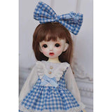 HMANE BJD Dolls Clothes 1/6, Cute Grid Dress Clothes Set for 1/6 BJD Dolls - (Blue) No Doll