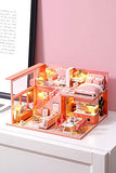 CUTEROOM DIY Miniature Dollhouse Kit Double-Layer Design Pink Apartment Room Model - Sweet Angel Handmade Wooden Dolls House & Furniture Kit Plus LED Light & Music Box Dollhouse Kit with Kid‘s Room