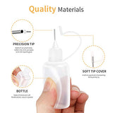 20 Pcs Precision Tip Applicator Bottle, Empty Applicator Glue Bottle for Small Gluing Projects, Paper Quilling DIY Craft, Acrylic Painting, 30ml /1 Ounce