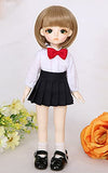 FEENGG BJD Doll 1/6 Ball Joint Doll SD Full Set Clothes Wig Makeup Bowknot School Uniform Child DIY Toy Gift Birthday Festival Send Girl