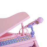 Qaba 37 Key Kids Toy Baby Grand Digital Piano with Microphone and Stool - Pink