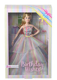 Barbie Signature Birthday Wishes Doll, Approx. 12-in Blonde in Rainbow Dress, Multi