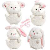 Winsterch Fluffy Bunny Plush Stuffed Animal Rabbit Toy Gifts Baby Doll,White Bunny Plush,12 inches
