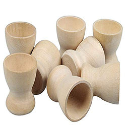 Johouse Wooden Egg Cup, 12PCS Egg Holder Stands Easter Painted Graffiti Tools for DIY Blank