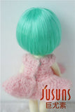 JD256 5-6inch 13-15CM Short BOBO Doll Wigs Synthetic Mohair 1/8 Lati Yellow BJD Hair 8 Colors Available (Green)