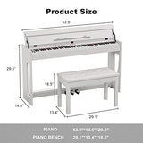 UMOMO UMP-718 88 Key Weighted Digital Piano with Duet Piano Bench, Beginner Keyboard Piano Full Size Heavy Hammer Weighted Action Electric Piano Keyboard with MIDI, White