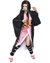 Miccostumes Women's Kimono Cosplay Costume with Bamboo (S, Multicolored)