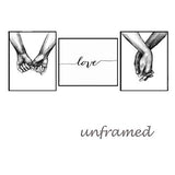 Unframed 3Set Wall Art Minimalist Painting,Love Hand in hand Minimalist Black and White Canvas Line Art Print Poster,Minimal Wall Art Sketch Art Line Painting for Bedroom Living Room (8.3”x12”)