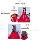 Xin Yan 1/3 Sd Bjd Dolls New Year Red Wedding Doll Ball Jointed Doll DIY Toys Bring Full Clothes, Shoes, Makeup, Face and Wig，Best Birthday for Girls- 23.8 Inch