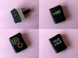 Miniature Book, Realistic Leather Diary 1:6 scale. Dollhouse Library Keychain