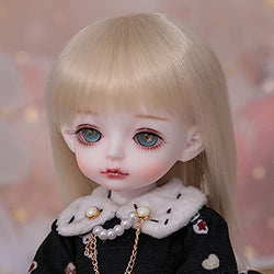 ZDD BJD Dolls 1/6 Simulation SD Girl Doll 26cm Ball Jointed Doll with Full Set Clothes Shoes Wig Makeup, Best DIY Toys Gift Handmade Fine