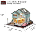 Rylai 3D Puzzles Miniature Dollhouse DIY Kit w/ Light Queenstown Holidays Series Dolls Houses Accessories with Furniture LED Music Box Best Birthday Gift