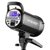 Godox 3 Pack SK400II 1200Ws 2.4G Speedlite Studio Flash Strobe Monolight Bowens Mount Kit for Studio Shooting, Location and Portrait Photography with Softbox, Light Stand, Barn Door Kit, Carrying Case