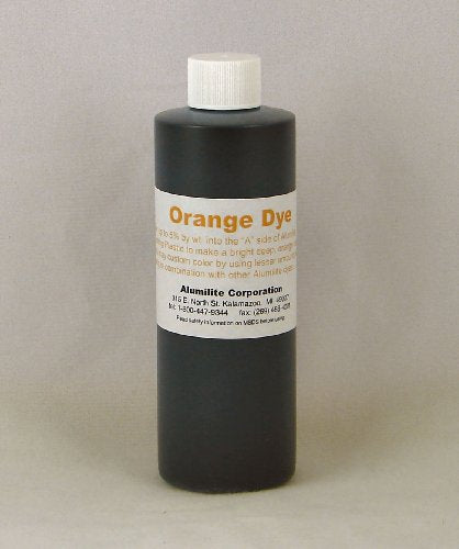 Alumilite Casting Resin Colored Dye Economical Larger Bottle 6 Oz Orange
