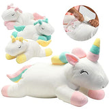 Plush Unicorn Pillow with Zippered Pouch for Its 3 Little Plush Baby Unicorns - Plushlings Collection Soft Stuffed Animal Playset