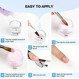 Morovan Acrylic Nail Kit Acrylic Powder and Professional Liquid Monomer set with Acrylic Nail Brush Nail Forms tips for Acrylic Nails Extension Beginner kit