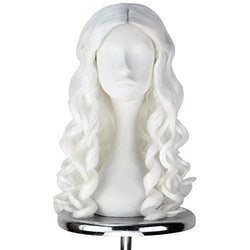 Missuhair Pure White Halloween Wig - Girl's Long Curly Witch Costume Hair Cosplay Lolita Wig Adults Kids
