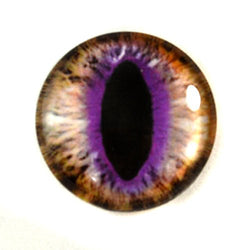 30mm Brown and Purple Cat or Dragon Fantasy Glass Eye Single Cabochon Taxidermy Pendant Doll Making